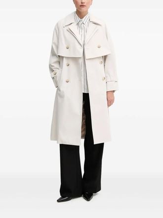 Sisley double-breasted trench coat - women - Polyester - M - Neutrals