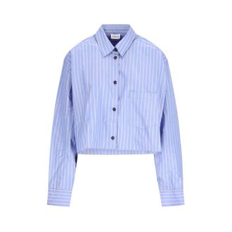 Andamane Cropped Georgiana Shirt - female - Andamane - Shirts - Blue - M - Blouses & Shirts