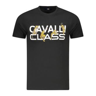 Cavalli T-Shirts, male, Black, Size: 2XL Short Sleeve T-Shirt