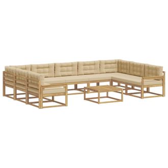 vidaXL Conjunto De Sof&aacute;s De Exterior 10 Uds. Y Beige Vidaxl