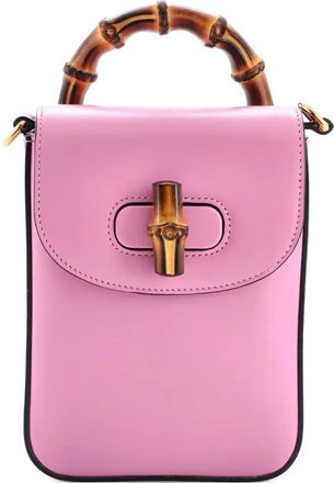 Gucci Bamboo Top Handle Leather Mini backpack - Roze