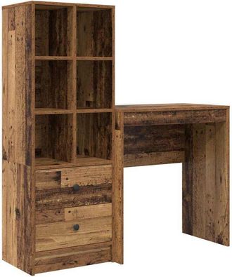 vidaXL Escritorio Con Almacenamiento Con Caj&oacute;n 2 Pcs Madera Vieja Vidaxl