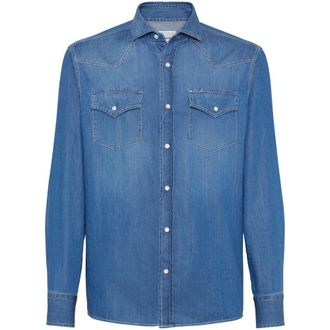 Brunello Cucinelli Denim Press-stud Fastening Shirt