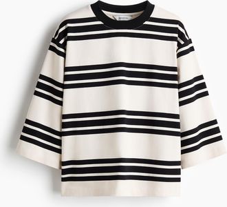 H&M Baumwollshirt in Loose Fit - Beige