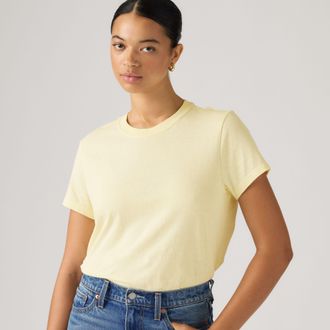 Levi's Favorite Slub Tee - Womens - XS - Yellow / Pear Sorbet