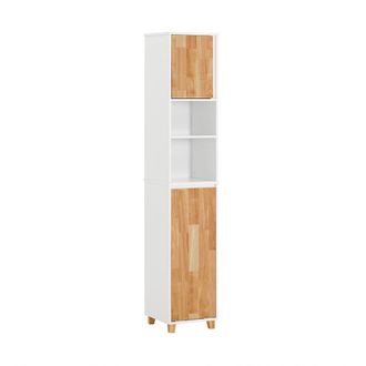 SoBuy Mueble Columna De Ba&ntilde;o Armario Para Ba&ntilde;o Alto Estanter&iacute;as De Ba&ntilde;o Con 1 Cesto Para Ropa Sucia, 1 Puerta Y 2 Estantes 31 X 32 X 170 Cm Bzr74-w Sobuy Es