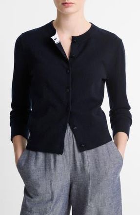 Vince Tipped Half Moon Cardigan in Coastal/Optic White at Nordstrom Rack, Size X-Large