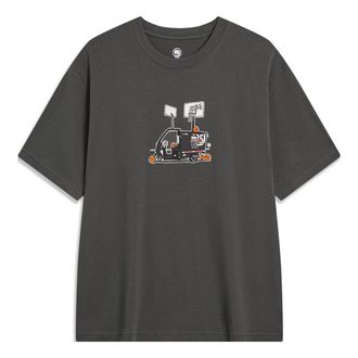 Li-Ning BadFive Dream With Hoops Graphic T-shirt Washed Black AHST915-3