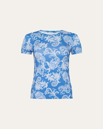 L'agence Ressi Short-Sleeve Paisley Tee