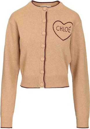 Chlo&eacute; Fitted Cardigan With Logo