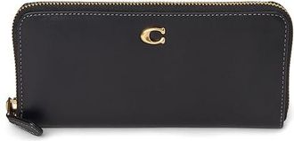 Coach Essential Slim Accordion Zip Wallet Wallet Womens Handbags Black, Leather
