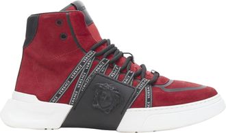 Versace suede Medusa emblem ribbon high top sneakers