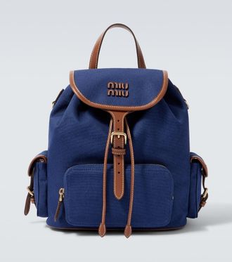 Miu Miu Leather-trimmed canvas backpack