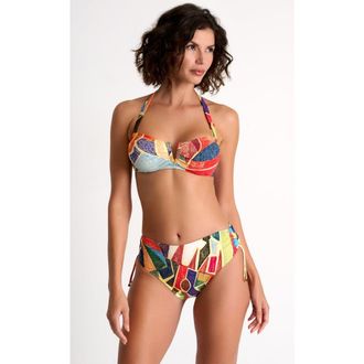 Shan Classic Mid-Rise Bikini Bottom in Abstract Print at Nordstrom, Size 10