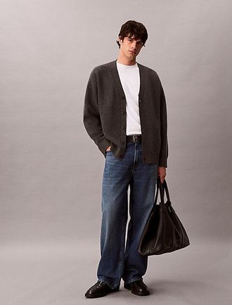 Calvin Klein C&aacute;rdigan De Lana Suave Con Cuello De Pico