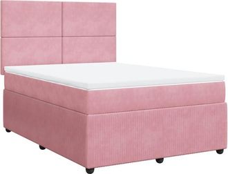 vidaXL Vidaxl - Cama Box Spring Con Colch&oacute;n Terciopelo Rosa 160x200 Cm