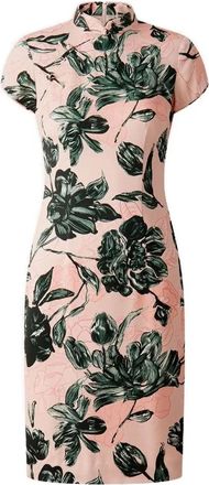 Shanghai Tang Abito midi con stampa - Rosa