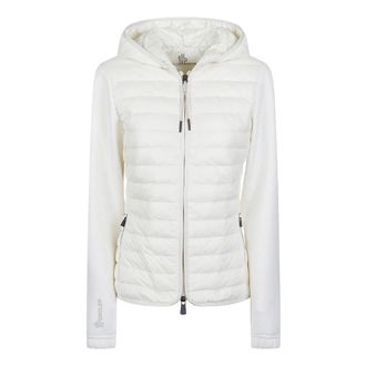 Moncler Winter Jackets, female, White, Size: L Grenoble Zip Up Cardigan