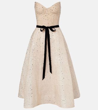 Monique Lhuillier Belted embellished cocktail dress