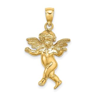 Diamond2Deal 14k Yellow Gold Guardian Angel Walking Charm Pendant