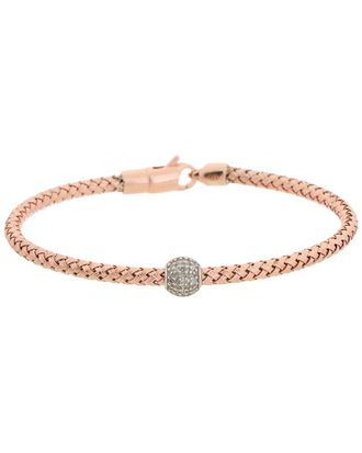 Meshmerise 18K Rose Gold Vermeil 0.05 Ct. Tw. Diamond Mesh Bangle