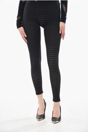 Alaia Perforated Stretch Fabric Leggings size 44