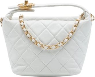 Chanel Pre-owned Mini Quilted Satchel - Dames - Vintage Mini Tas - Wit - ONE Size - Leer - Vintage