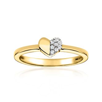 RS Pure by Ross-Simons Lab-Grown Diamond Heart Ring in 18kt Gold Over Sterling