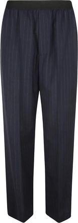 Balenciaga Pinstripe Broek - Dames - Broeken - Blauw - Maat: 2XS Wol