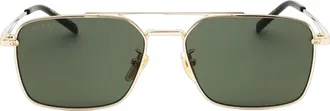 Gucci GG1957SA Rectangular Metal Frame Sunglasses - Gold