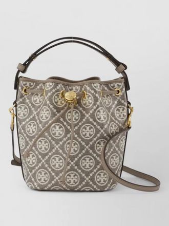 Tory Burch t monogram mini bucket bag canvas