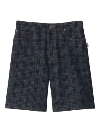 Burberry Denim shorts met vlakken - INDIGO IP CHECK