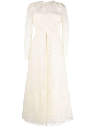Red Valentino Abito midi a maniche lunghe - Toni neutri