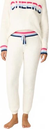 PJ Salvage Womens Marshmallow Party Knit Banded Pant In Powder White