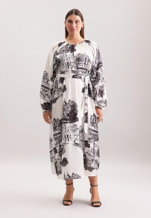 Seidensticker Sommerkleid SEIDENSTICKER Schwarze Rose, Damen, Gr. 4XL (48), Normalgr&ouml;ssen, off, wei&szlig;, 100% Polyester, bedruckt, relaxed fit, Kleider Sommerkleid, 1/