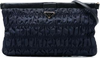 Prada 2000-2013 Tessuto Gaufre crossbody bag - Blauw
