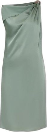 Lanvin Satijnen Jurk - Dames - Korte kleedjes - Groen - XS - Satijn - Kleedjes