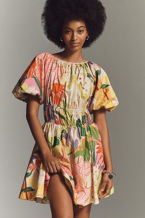 Mestiza New York Breakfast Puff-Sleeve Mini Dress