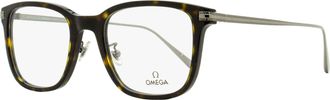 Omega Mens Square Eyeglasses OM5005H 052 Havana/Palladium 54mm