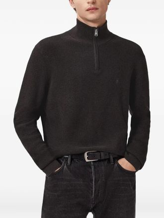 AllSaints Maglione Aspen con zip - Marrone