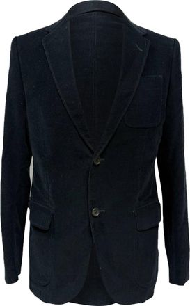 Gucci Pre-owned Mens Single-Breasted Blazer with Pockets in Black Corduroy - Size IT 46 (Mens)