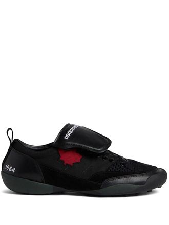 Dsquared2 maple-leaf leather sneakers - men - Calf Leather/Polyester/Leather/Elastodiene/Polyamide - 45 - Black