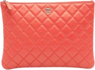 Chanel Pre-owned Clutches, female, Red, Size: ONE SIZE Pre-owned Leather Clutch