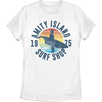 Jaws Womens Jaws Retro Amity Island Surf Shop Graphic T-Shirt in White at Nordstrom, Size Xx-Large
