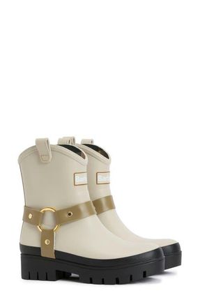 Barbour Elley Harness Rain Boot in Light Oak/Bleached Olive at Nordstrom, Size 10