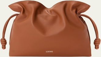 Loewe Flamenco Large Clutch Bag in Napa Leather with Golden Foil Anagram
