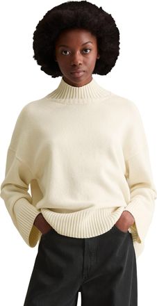 Marc O'Polo Denim Stehkragenpullover MARC OPOLO DENIM, Damen, Gr. XL, wei&szlig; blush, Strick, Obermaterial: 45% Wolle, 35% Polyamid, 20% Baumwolle, relaxed fit normal, Ripp