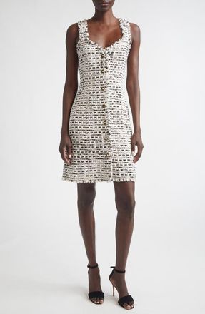 St. John Nicolette Tweed Dress in Linen/black Multi at Nordstrom, Size 14