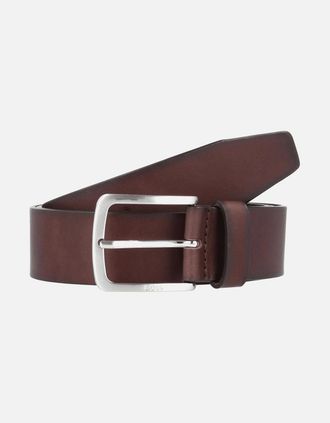 HUGO BOSS Mens Boss Black Jor Leather Belt Dark Brown - Size: UK 36