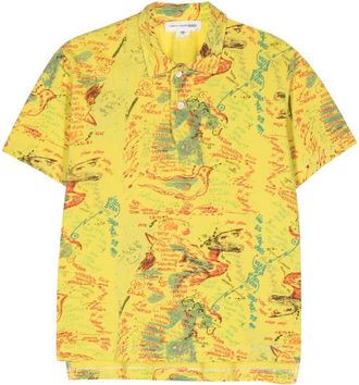 Comme Des Garçons 2000s scribble-print polo shirt - men - Cotton - S - Yellow